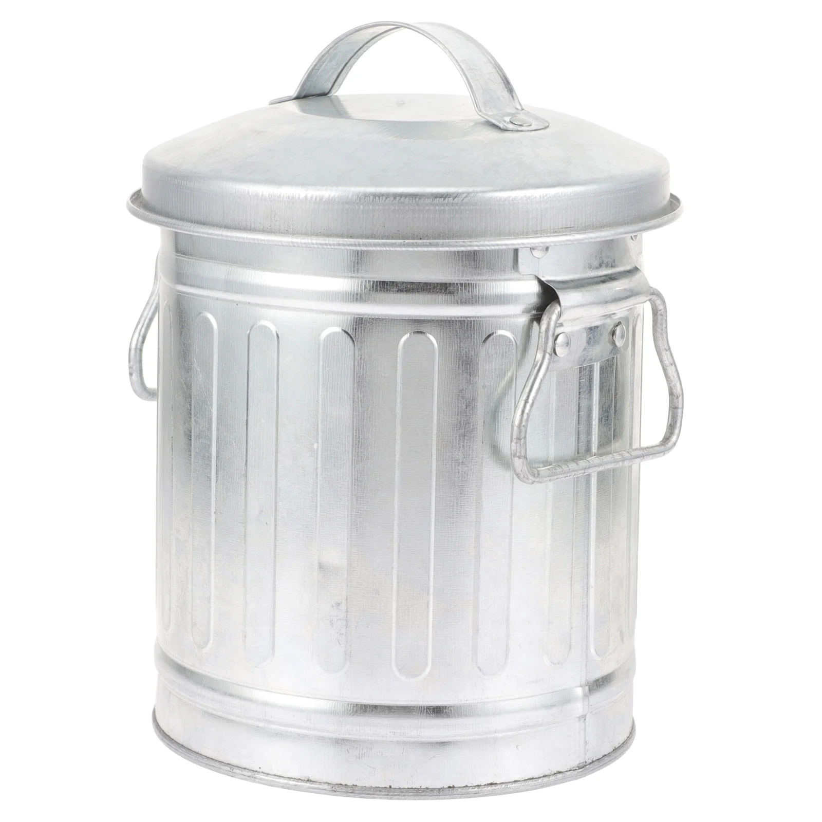 

English title: Ash Bucket Lid Galvanized Iron Metal Fireplace Charcoal Can Coal Small Trash Pen Storage Kitchen Compost Bin