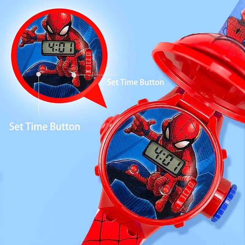 3D Projection Spiderman Kids Watch - Digital Clock Student Gift