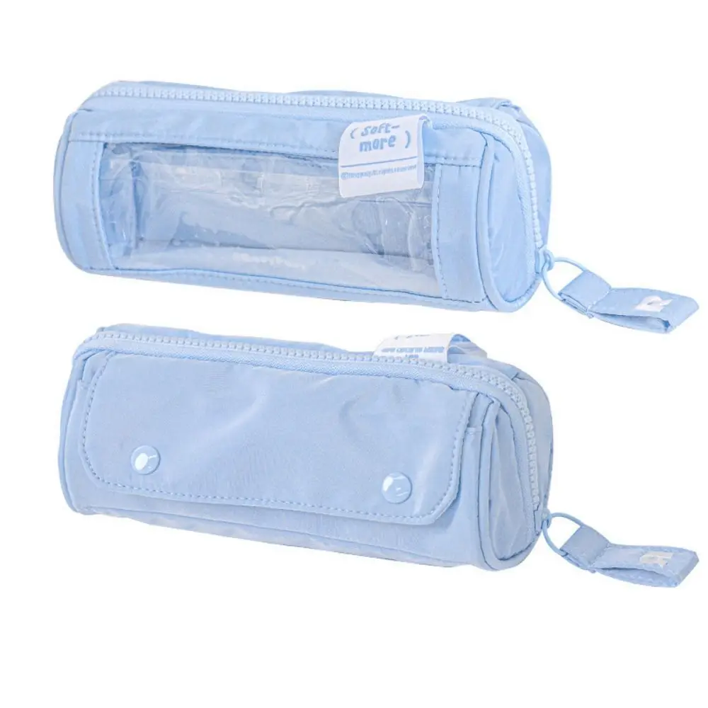 방수 실린더 패턴 펜 케이스 투명 PVC 비주얼 연필 케이스, 카와이 휴대용 투명 프리즘 연필 가방