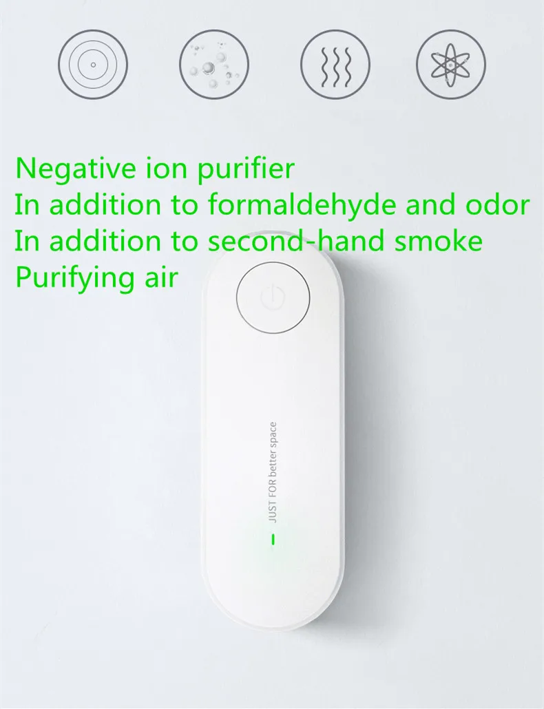 Portable Air Purifier Anion Air Purification Air Freshener Ionizer Cleaner Dust Cigarette Smoke Remover Toilet Deodorant