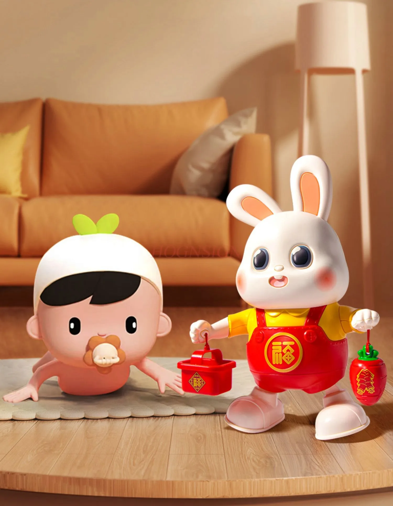 Electric Little Fu Rabbit Baby Toy Can Dance Children's Head Up Practice Training 5