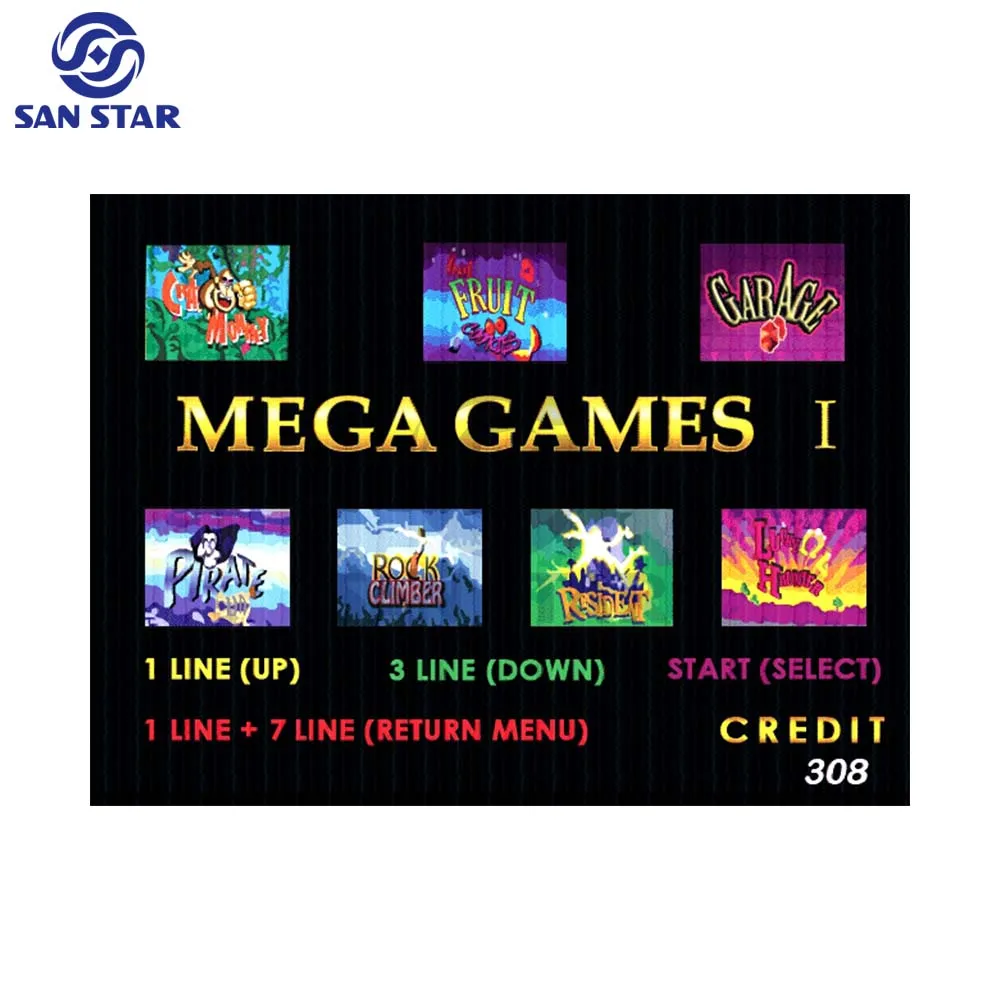 All Play Mega Game Multi Slot Game Gaming Machine MotherBoard SKILL Arcade Game PCB Gaming Coin Operated Machine Main Board