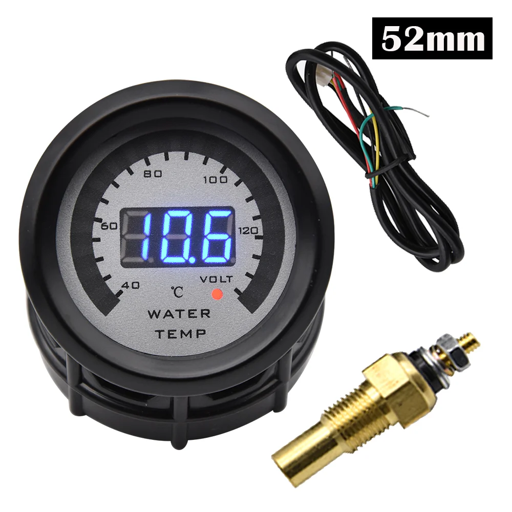 52mmCarDigitalGauge2in1VoltageWaterTemperatureGauge40140