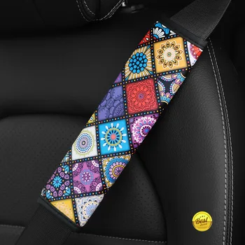 Imbottiture per la protezione delle spalle della cintura di sicurezza dell'auto Copertine Custodia protettiva Cintura assicurativa stile bohemien Protezione per le spalle Accessori auto
