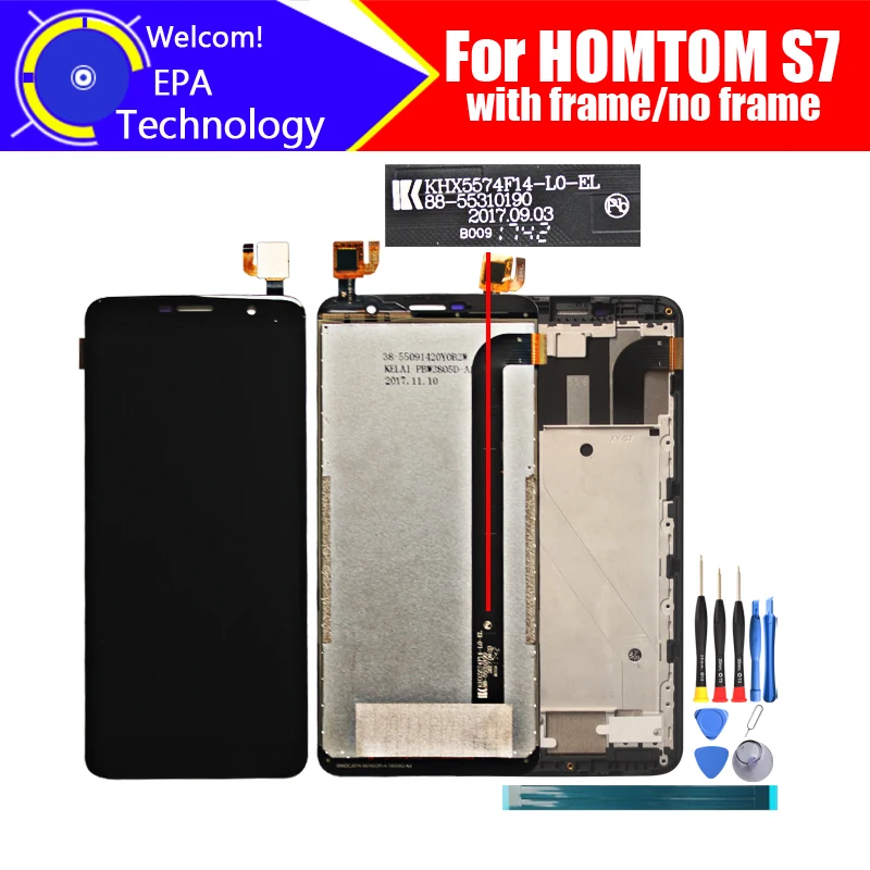 

5.5 inch HOMTOM S7 LCD Display+Touch Screen Digitizer Assembly 100% Original New LCD+Touch Digitizer for HOMTOM S7+Tools