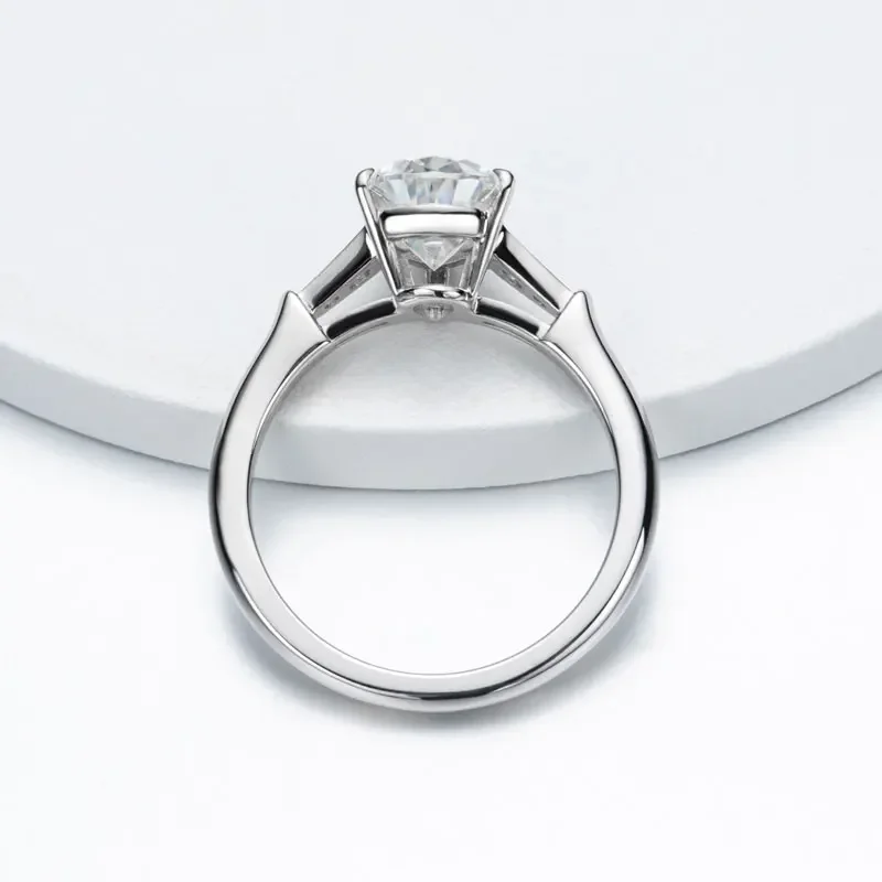 3-Stone All Moissanite Engagement Rings For Women Promise Solid 925 Sterling Silver Pear Cut 2ct D Color GRA Certificate