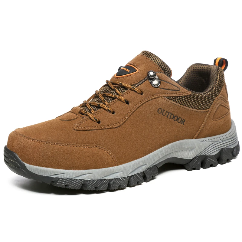 

Hot Sale Suede Brown Men's Hiking Sports Shoes Outdoor Non-slip Men Camping Sneakers Cushion Man Climbing Shoes Big Size 39-49
