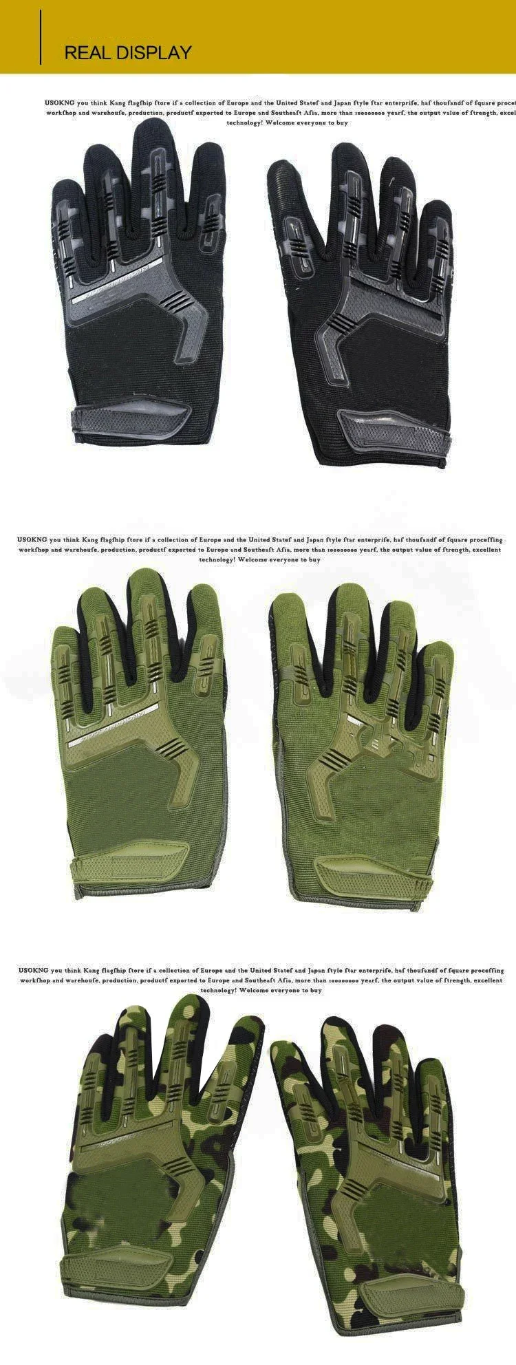 Description Picture 6 of itemTactical  Gloves Half Finger Paintball Airsoft Shot Combat Anti-Skid Men Bicycle Full Finger Gloves Protective Gear
