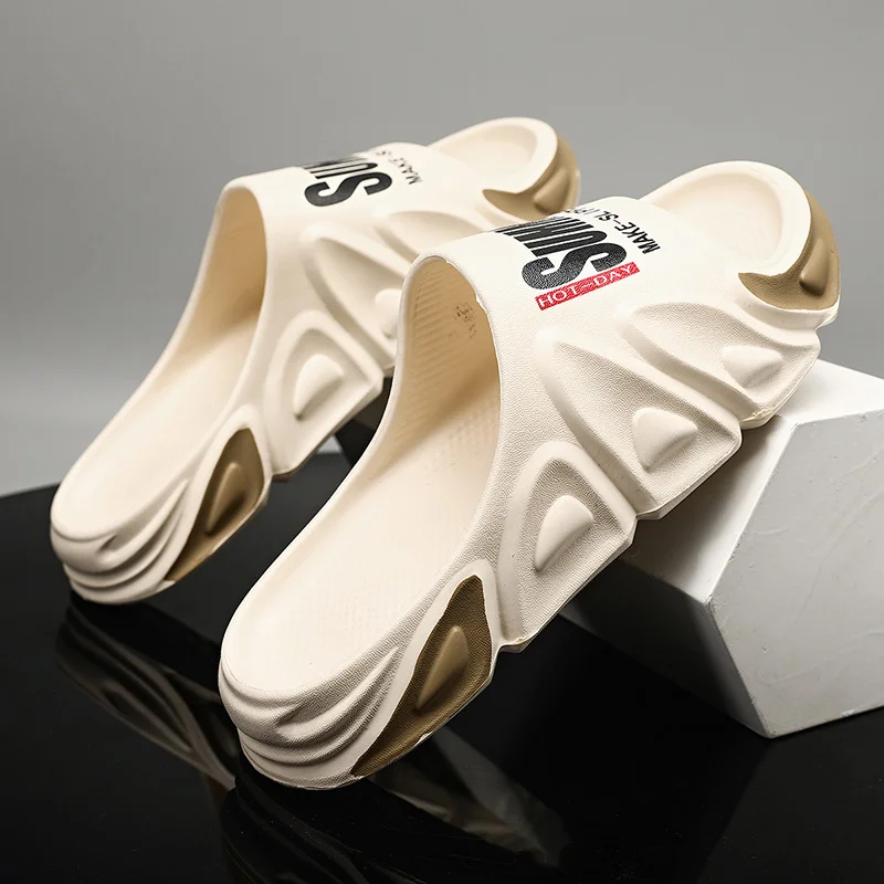 Chinelos masculinos antiderrapantes de espuma macia para uso interno e externo com sola grossa_voghion.com