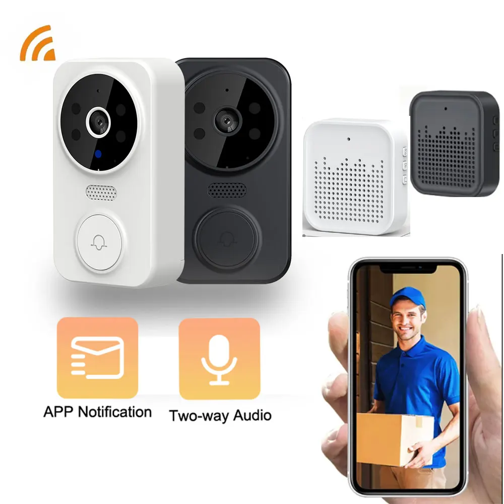 

Smart Home Wireless Doorbell WiFi Outdoor Camera Anti-theft Night Vision Visual Voice Changing Monitoring Home Lens