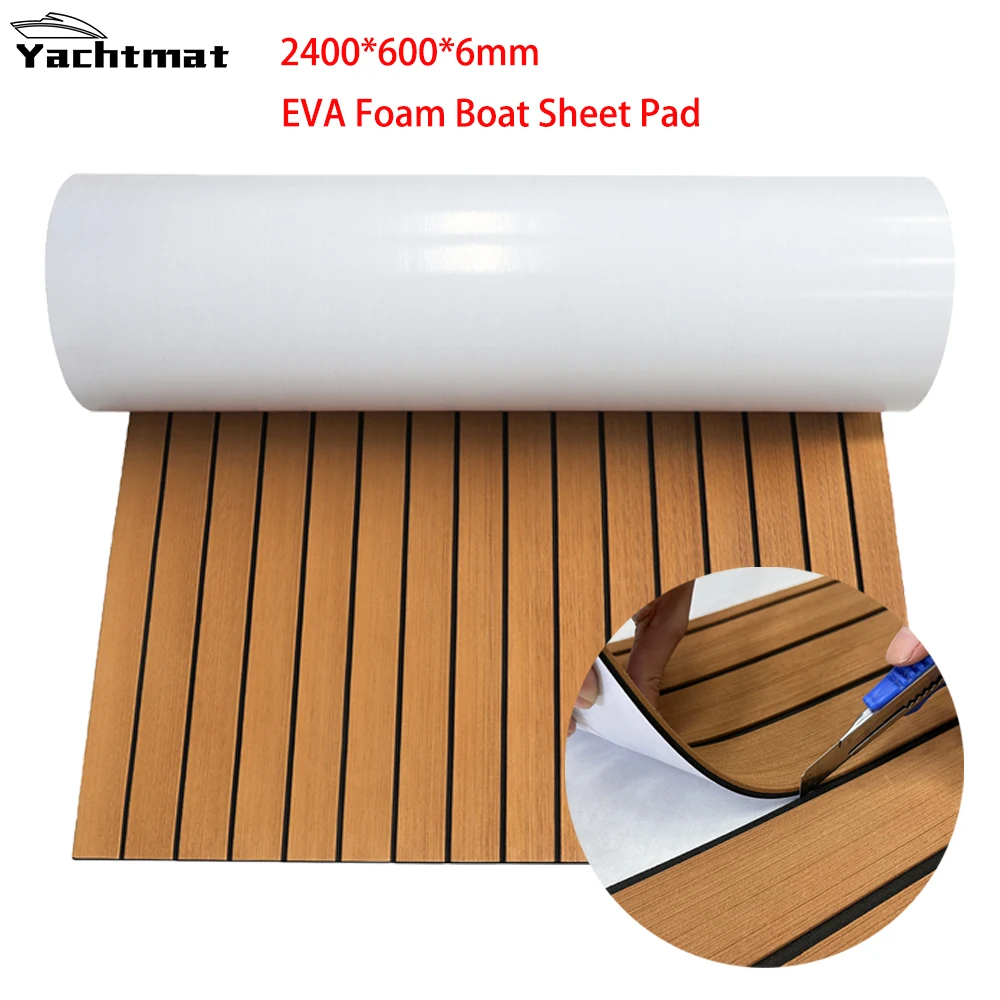 

2400*600*6mm EVA Foam Boat Sheet Pad Marine Floor Non-slip Teak Decking Suitable For Yacht RV Surfboard Fishing Accessories