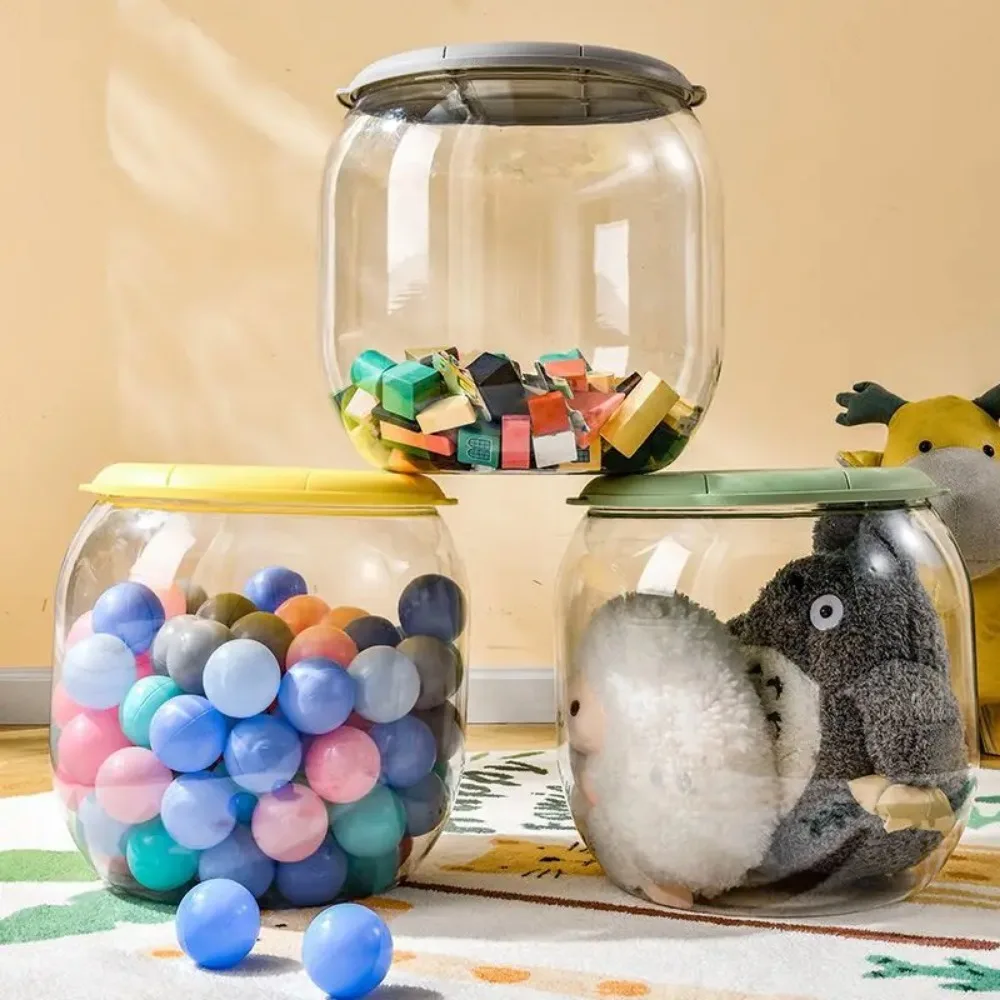 Boîte de rangement transparente avec couvercle, jouet multifonctionnel pour enfant, pot de rangement pour beurre, chaussure, tabouret à langer, boîte d'organisation familiale