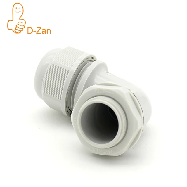 M16 Cable Gland 90 Degree Waterproof IP68 Nylon Joint Adjustable Locknut for 6mm-10mm Dia Cable Wire