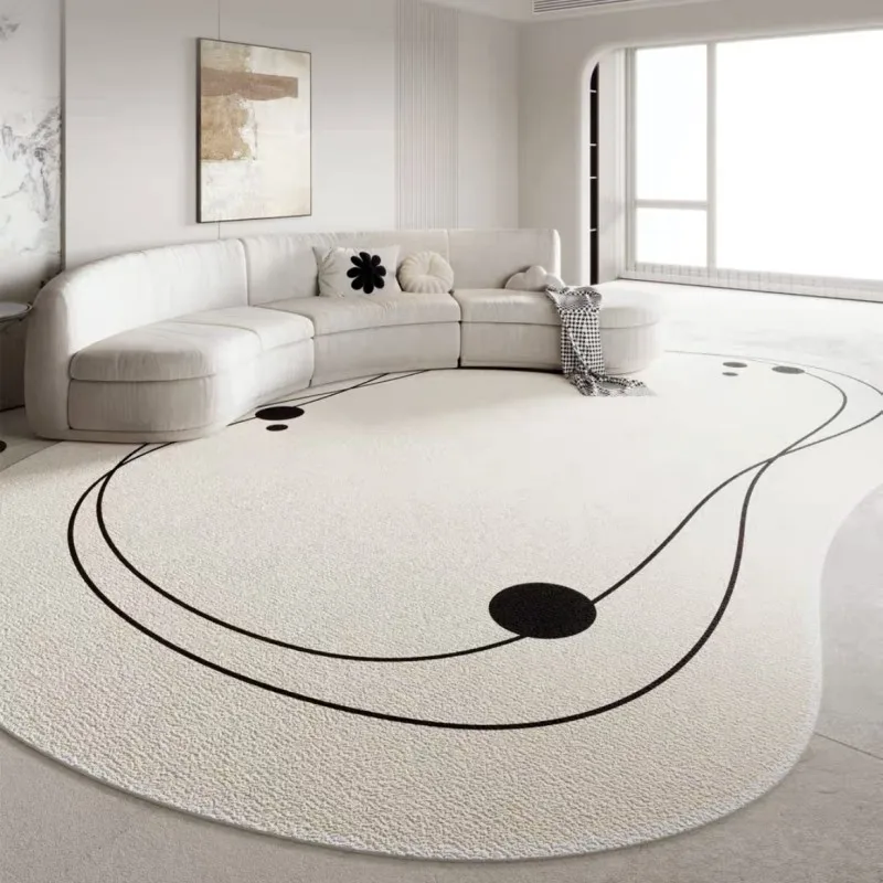 

Light Luxury Living Room Decoration Cream Carpet Large Area Thick Lounge Rug Home Plush Washable Mat Irregular Rugs for Bedroom