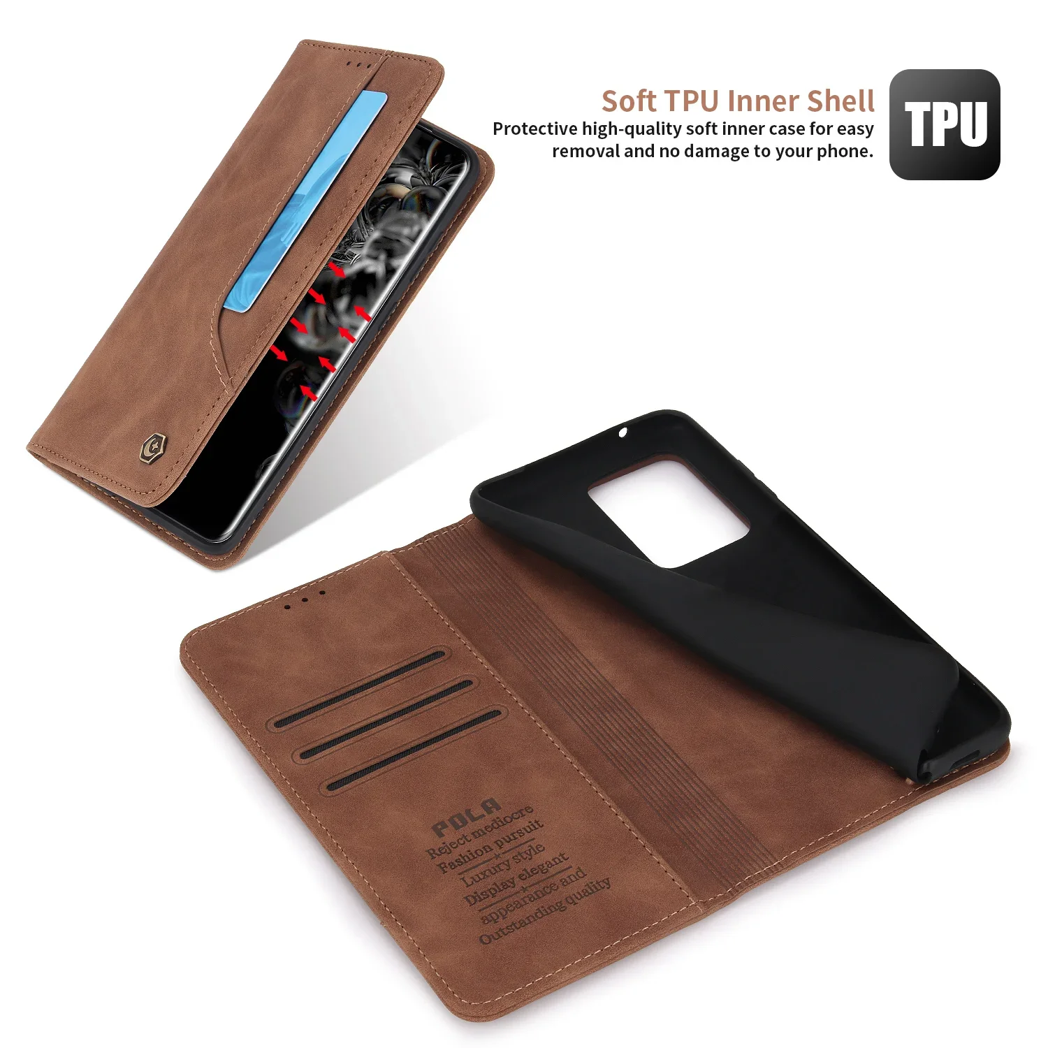 Premium Flip Leather Magnetic Phone Case with Wallet Card Holder