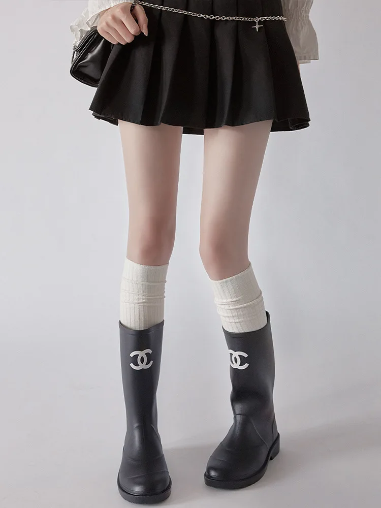 Frühling Knielange Strümpfe für Frauen Weiße Florsocken Mode Mädchen JK Schlankheitsstiefel Socken Japanische Waden Oberschenkellange Socken # – Detail 4