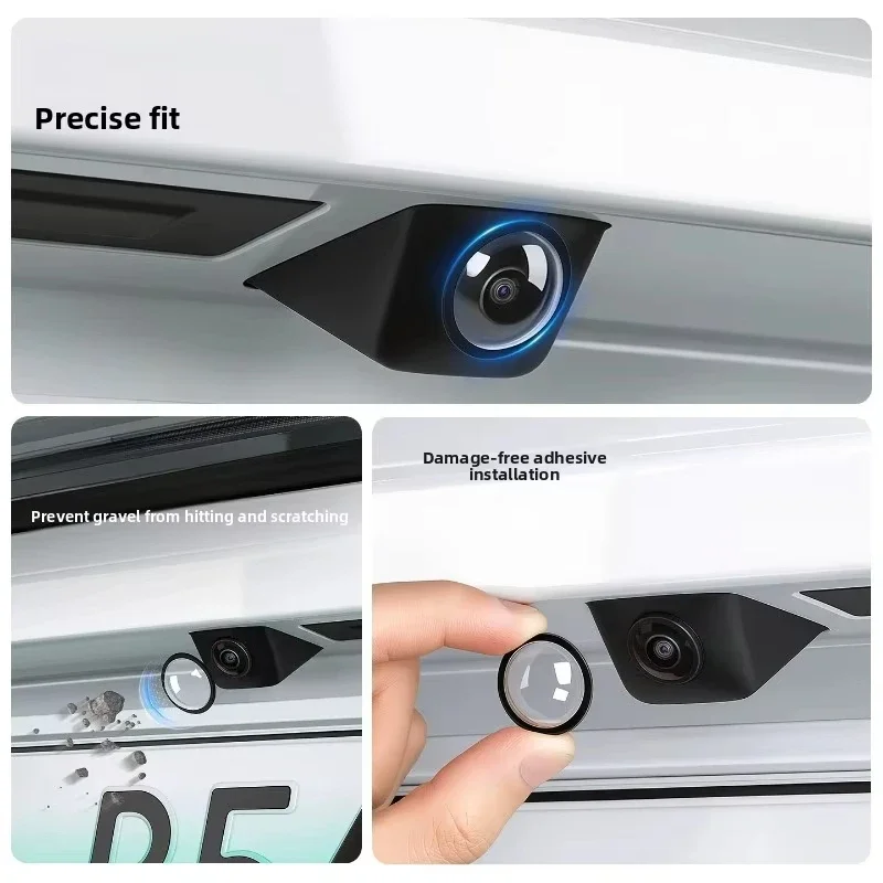2/4 Pezzi Protezioni per Lenti di Telecamere Auto Anteriori e Posteriori, Dispositivi di Protezione per Lenti di Immagine Veicolare, Protezione per Lenti Telecamera Paraurti Anteriore - immagine 3