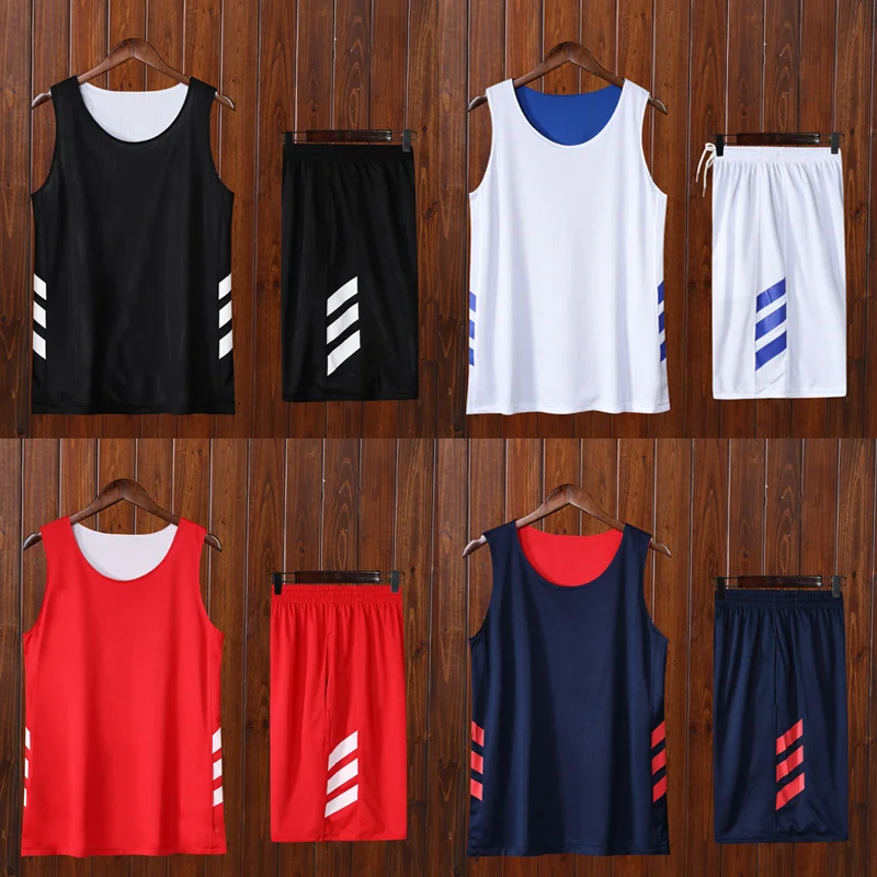 Youth Adults Reversible Basketball Jerseys Breathable Double Side Clothes Shirts For Men's basketball jerseys