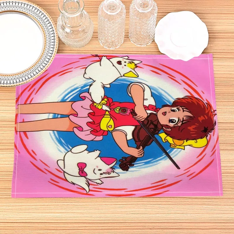 Maho no idol Pastel Yumi Print Linen Dining Table Mats Kitchen