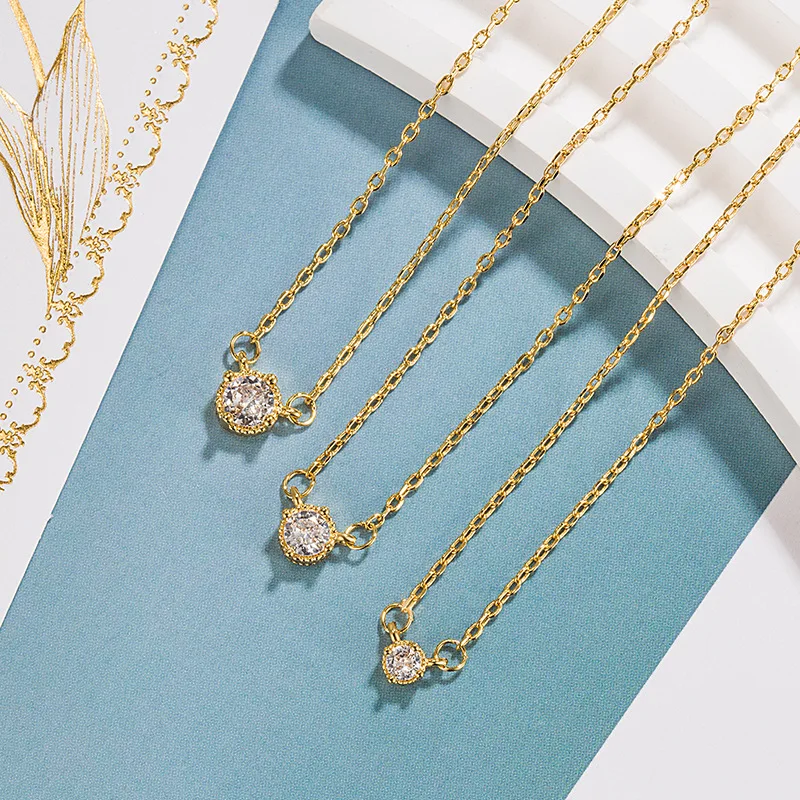 

Женское Ожерелье с цирконом KOFSAC, модное летнее Элегантное ожерелье из серебра 925 пробы, золотистого цвета