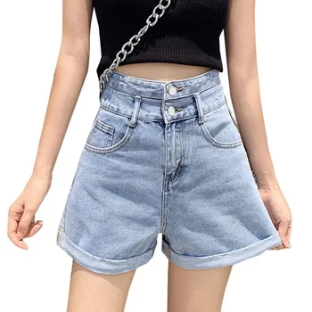 Shorts Women Denim Vintage Summer Basic Simple All-match Hot Sale High Waist Leisure Ulzzang Ladies Streetwear Chic Classic Ins
