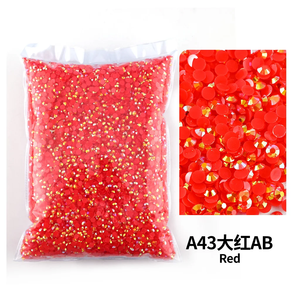 Bulk Wholesale Jelly Color AB Transparent Faceted FlatBack Resin Rhinestones for Nail Art & Garment Decoration