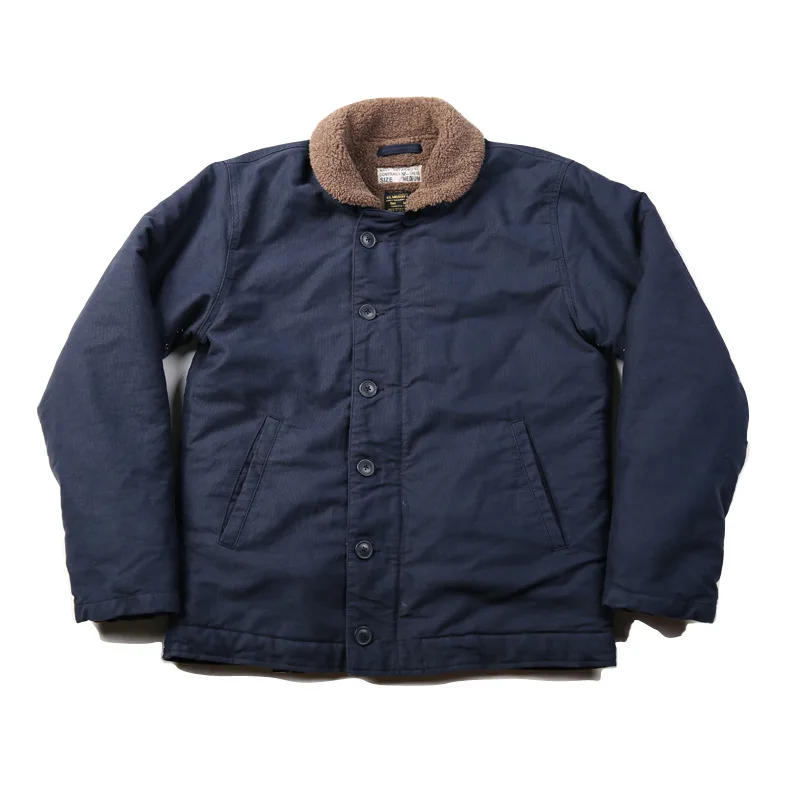 NON STOCK USN N-1 Deck Jacket Sherpa Lining Military Style Men Warm Coat 3 Colors 5