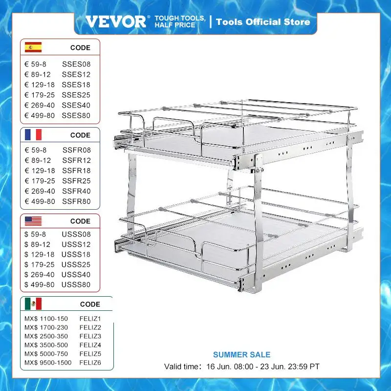 Chrome Plated Steel Pull Out Cabinet Organizer