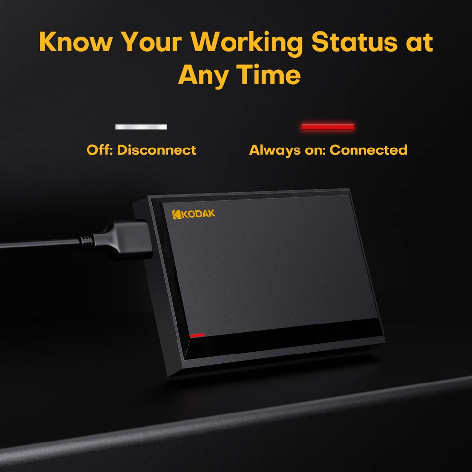 KODAK, P190, Portable HDD mechanical mobile disk, 500GB/1Tb