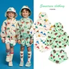 Summer Children's Sunscreen Clothing Hooded 2024 New Zipper Thin Jacket Baby Girl Sun Protection Coat Shorts Set Boys Clothes 1