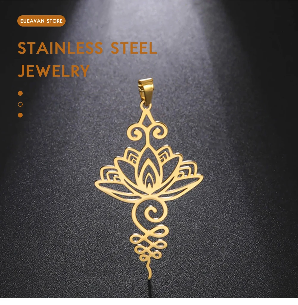 EUEAVAN 5 Stück Unalome Lotusblüten-Anhänger Buddha Buddhismus Om Yoga Charms Halskette Ohrringe Amulett Schmuckherstellung Zubehör DIY – Detail 1