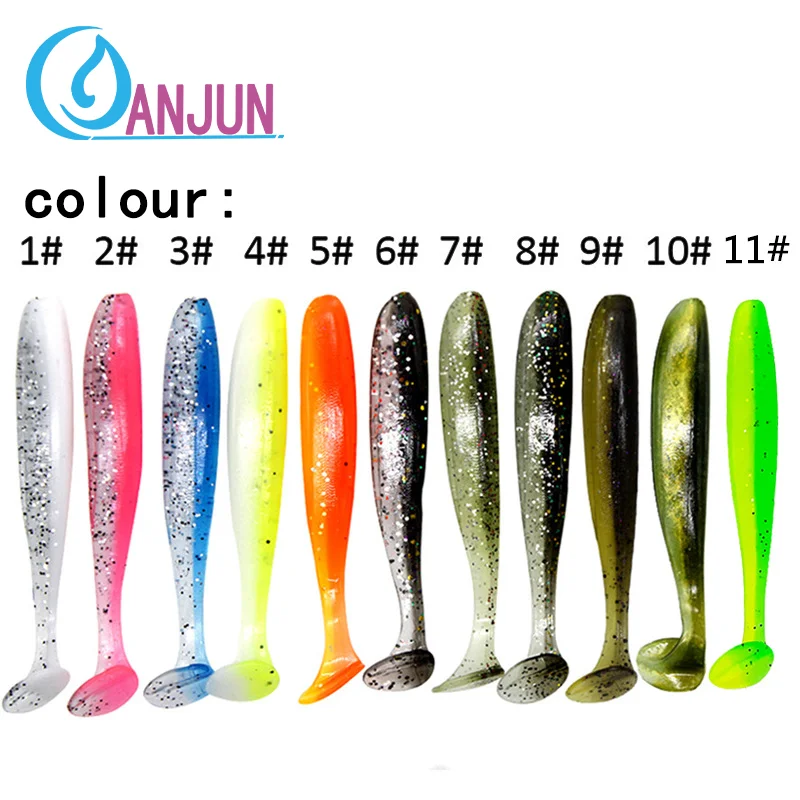 10 teile/los Weiche Köder Silikon Köder 5,5/6,3/7/9/12 cm Waren Für Angeln Meer angeln Pva Swimbait Wobbler Künstliche Tackle