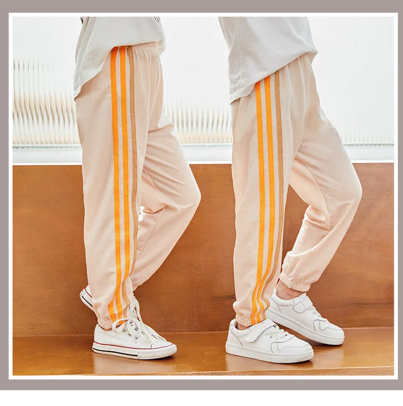 【LF】Kids Jogger Pants 100-150cm Boys Girls Sports Style Trousers Children Anti-Mosquito Long Pants for Spring Summer 4