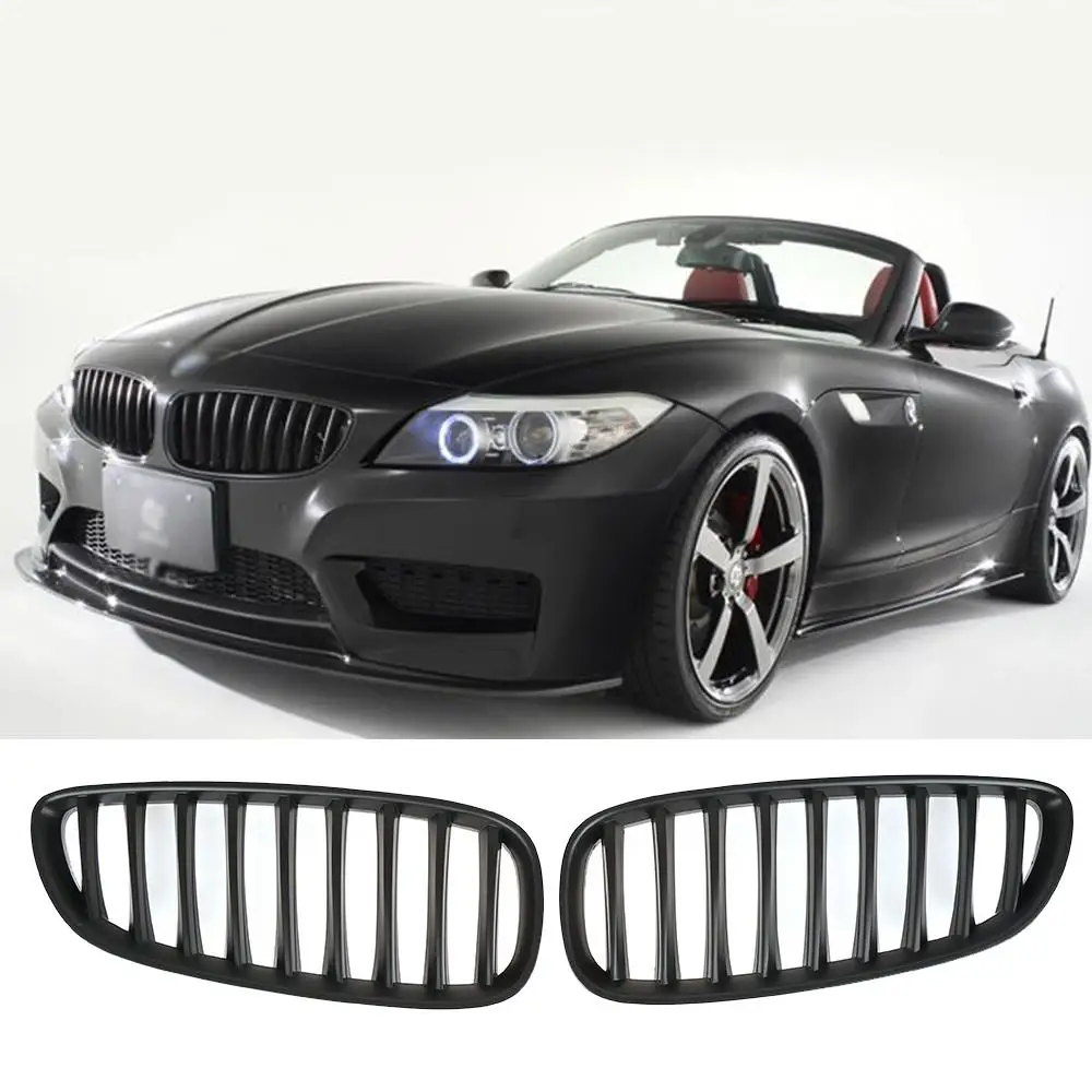 Car Styling Front Kidney Grille Glossy Black Dual Slat Grille Fit For
