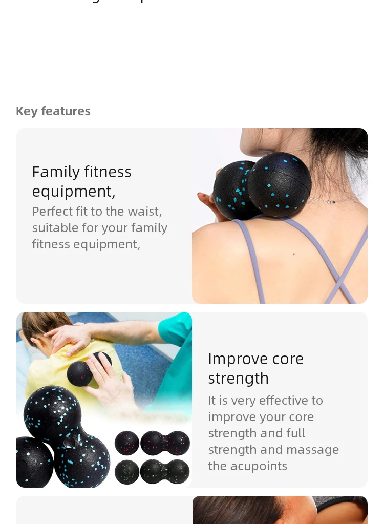 Description Picture 3 of itemEPP Peanut Balls Body Massage Fascia Ball Yoga Foam Block High Density Muscle Relaxation Lacrosse Exercise Fitness Relieve Pain