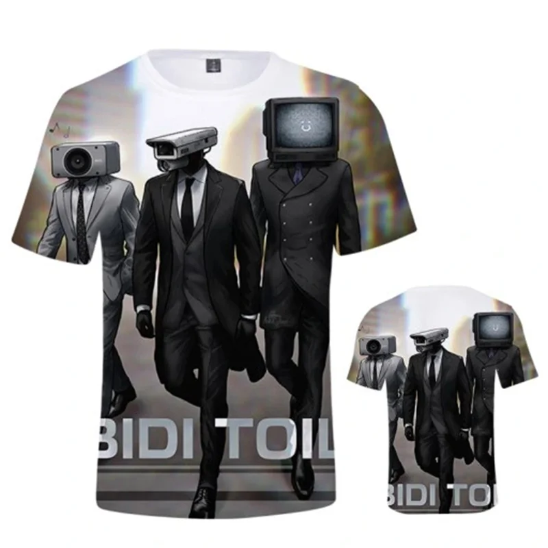 

3D Funny Skibidi Toilet Print T Shirt Cartoon Camera Graphic T-shirts For Men Kid Fashion Streetwear Short Sleeve Clothing Tees