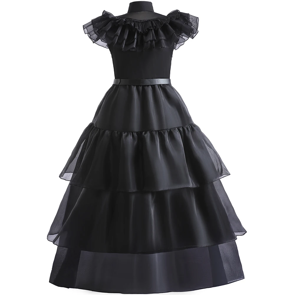 NWZSM Carnival Vestidos Wednesday Addams Cosplay Costume For Girl New Teenage Kids Mesh Party Evening Dresses 5 10 14 Yrs cosplay costume kids girls dress halloween dress outfit