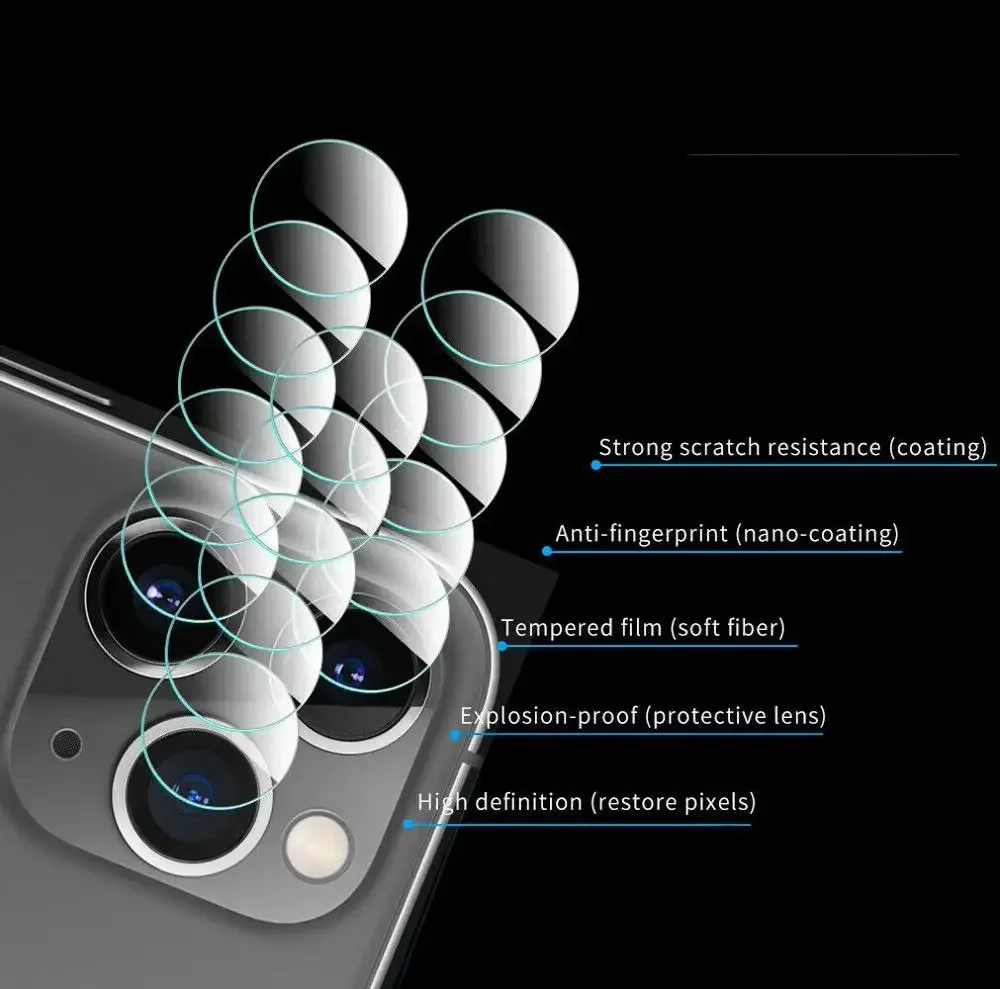 3 Iphone 12 11 Pro Camera Lens Glass Protector 7 8 Plus Protective Film X XR