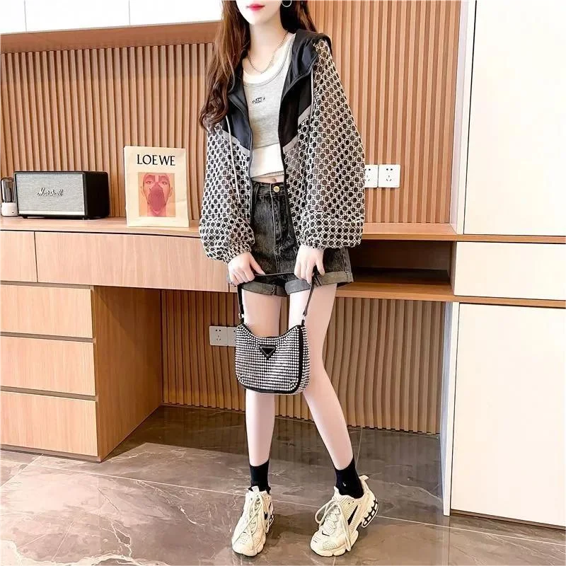 Hollow Sun Protection Clothing For Women Outerwear Summer Uv Protection Hooded Cardigan Sun Protection Coat