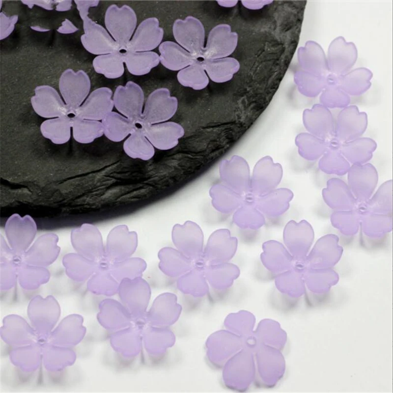 

new trendy 15mm acrylic beads torus resin matte flower beads connectors for diy earrings hairpin jewelry making accessories