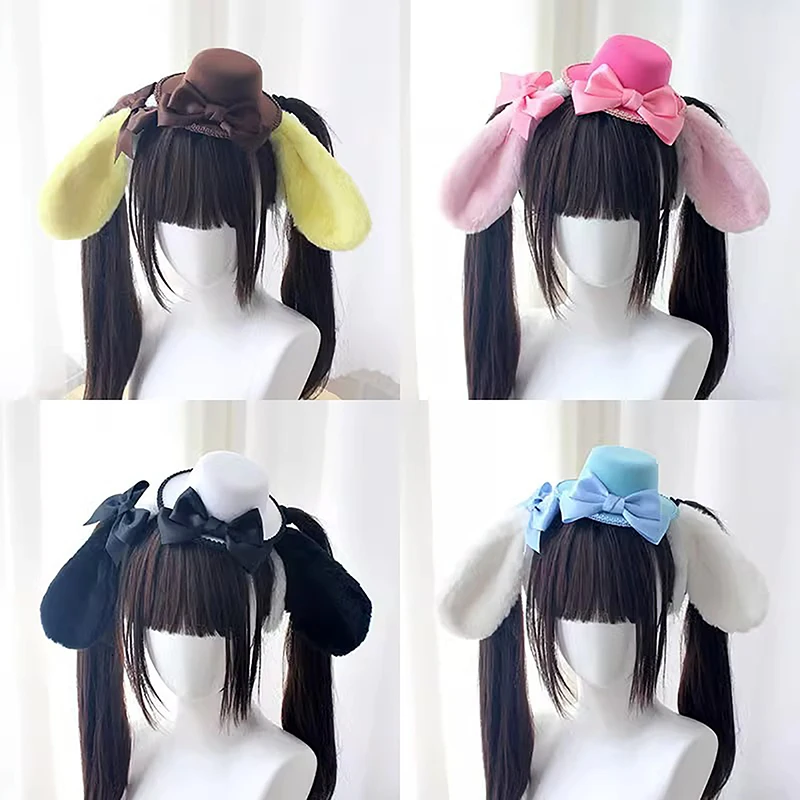 

Kawaii Headband Sanrio My Melody Kuromi Cinnamoroll Pompom Purin Hair Accessories Anime Cute Cartoon Plush Headdress Girls Gift