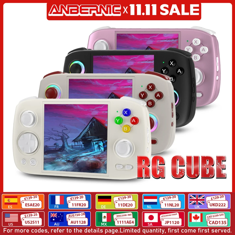 ANBERNIC RG Cube レトロハンドヘルドゲームコンソール 64 ビット