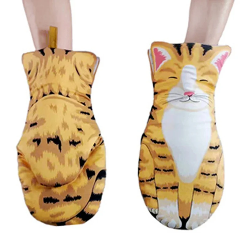 1 PC Oven Mitts Cute Cat Paws 3D Cartoon Baking Gloves Anti-scald Heat Resistant Non-slip