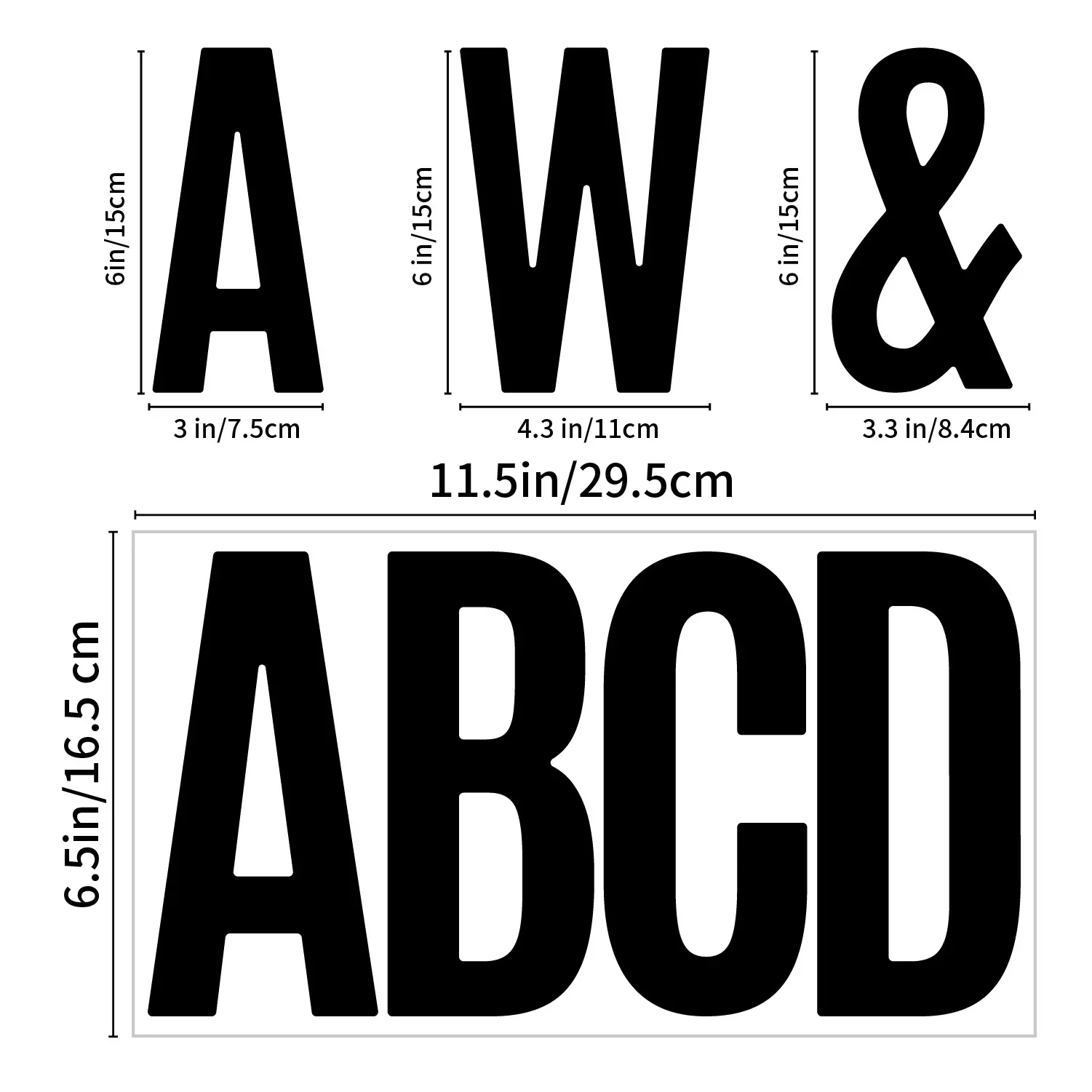 6 Inch Big Letter Number Stickers Larger Alphabet Letter Stickers for DIY Ship Mailbox Homes Business Board Party Office Decor number stickers letter stickers