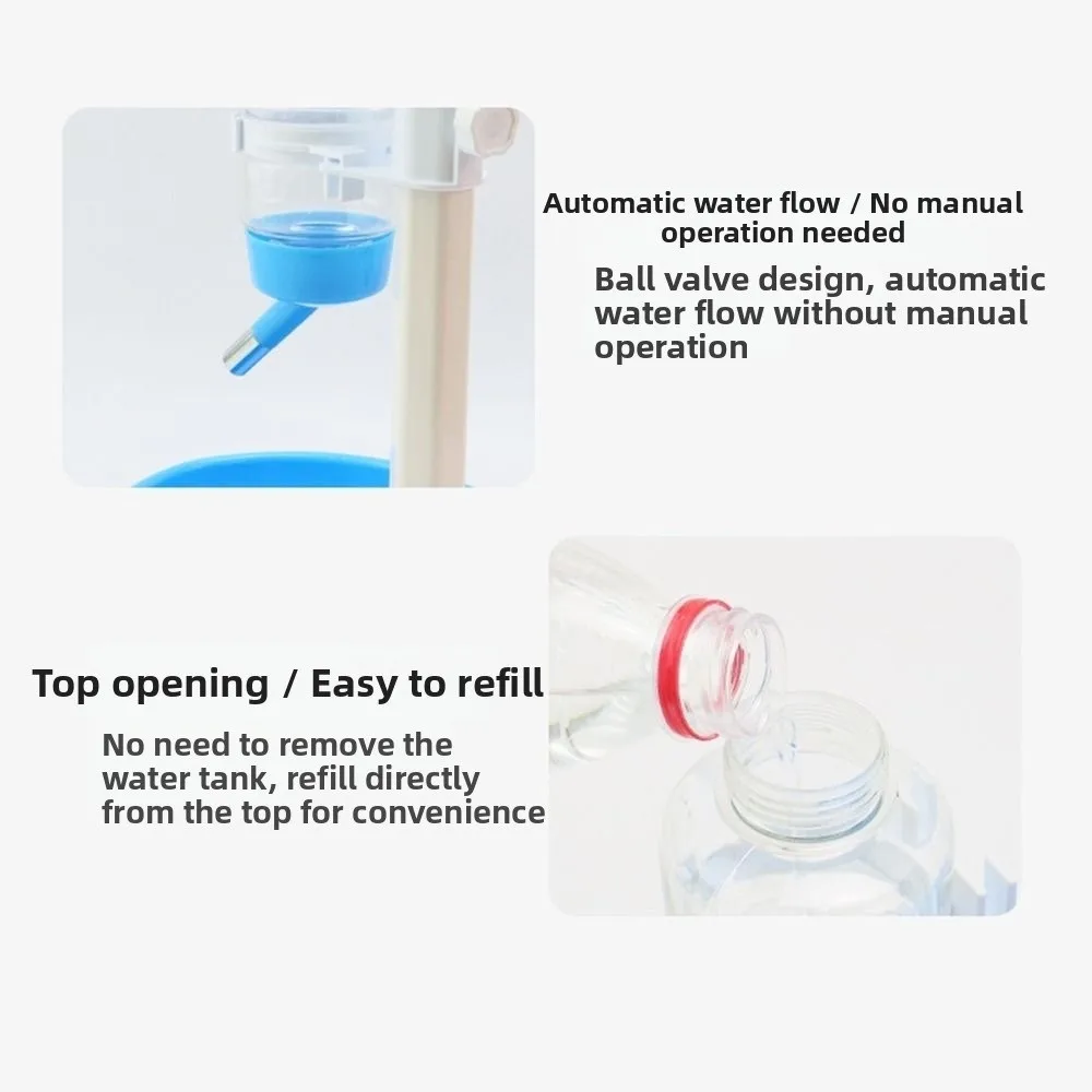 Liftable Pet Water Dispenser Hanging Kettle Leak-Proof Automatic Pet Drinker Adjustable Non-slip Bottom
