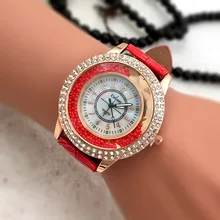 

Fashion quicksand diamond shell belt watch women's double-layer diamond point diamond fashion watch