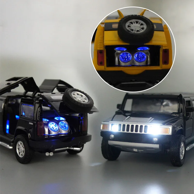 1:32 Alloy Lengthen Hummer Limousine Car Model Metal Diecasts Vehicles With Sound Light Pull Back Car Collection Toys Kids Gifts 4