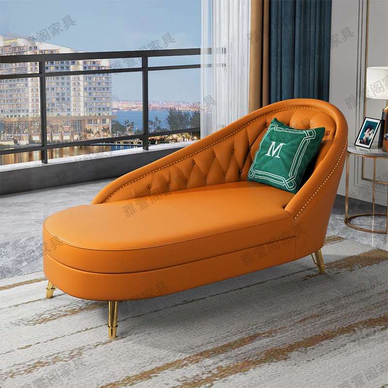 

Customized Concubine Chair Light Luxury Small Unit Living Room Modern Genuine Leather Cowhide Bedroom Concubine Chair