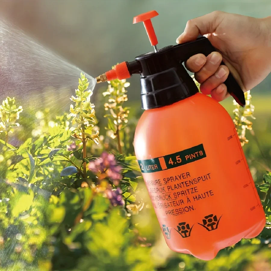 1pc Large Capacity Handheld Watering Can - 2L/3L Manual Pressure Sprayer with Adjustable Brass Nozzle for Efficient Watering