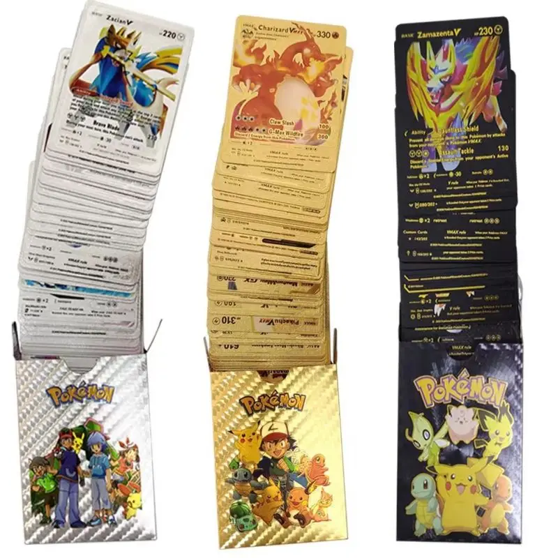 Cartões Pokémon 41 Estilos De Metal Raro Cartão Coleção Gx Vamx Charizard  Pikachu Anime Energia Batalha Brinquedos Cartões Crianças Presentes De  Aniversário - Figuras De Ação - AliExpress